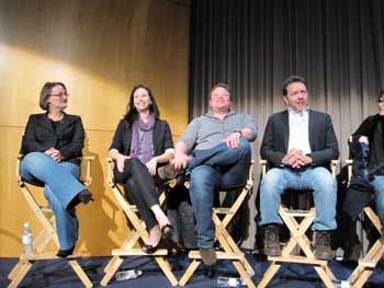 True Blood Writers (left to right): Elizabeth Finch, Kate Burnow, Brian Buckner and Alan Ball